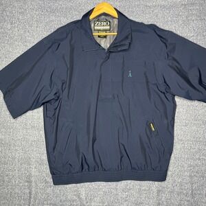 Zero Restriction Golf Windbreaker Jacket Men's XXL Navy Short Sleeve Gore-Tex